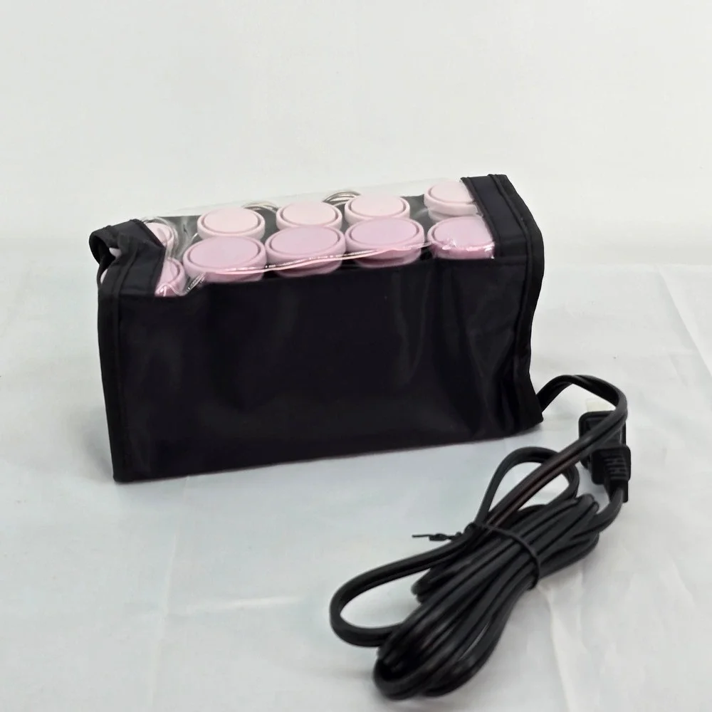 Remington H1018 Compact Hot Rollers Ionic Ceramic Travel Set 10 Rollers J-Clips